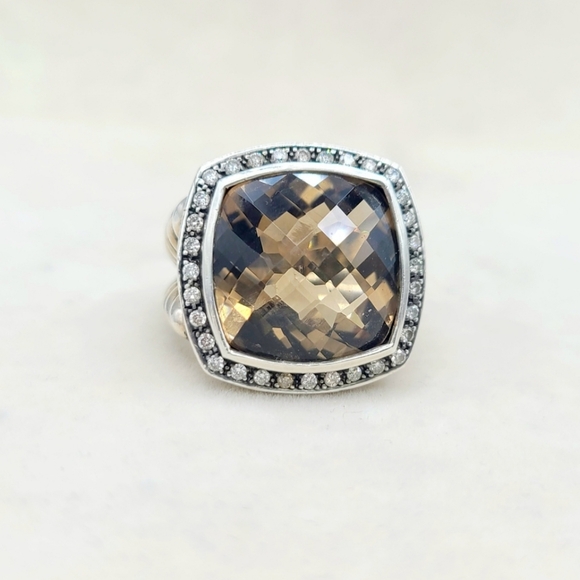 David Yurman Jewelry - David Yurman Albion Moonlight Ice 17mm Smoky Quartz Diamond Ring